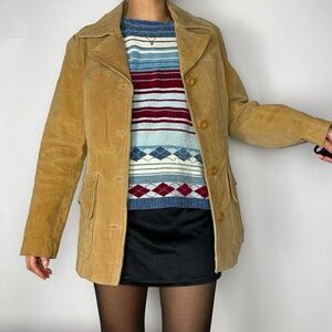 tan leather jacket
